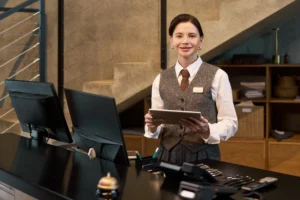 Fotografía de una mujer que conoce la importancia de las promociones y descuentos en tu motor de reservas